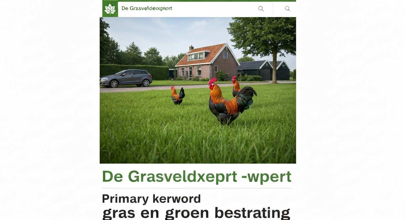 Nederlandse oprit met grasstenen en kunststof grasroosters; gras groeit in de openingen, auto en fiets zichtbaar, nat oppervlak na regen
