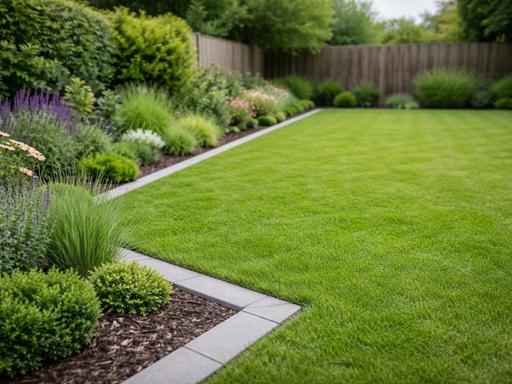 Tuin met gras en borders: aanleg, onderhoud en randdetails
