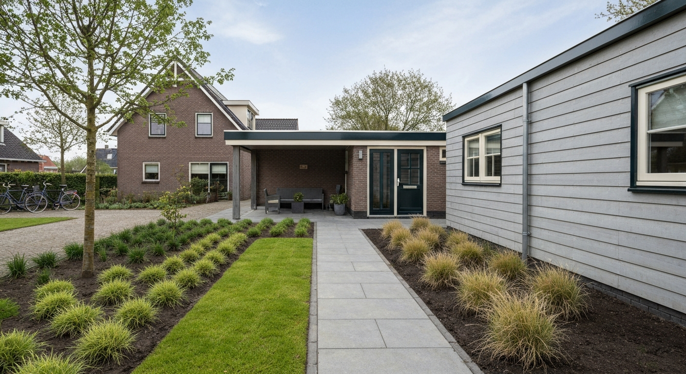 Voortuin met gras en grind: ontwerp, aanleg en onderhoud