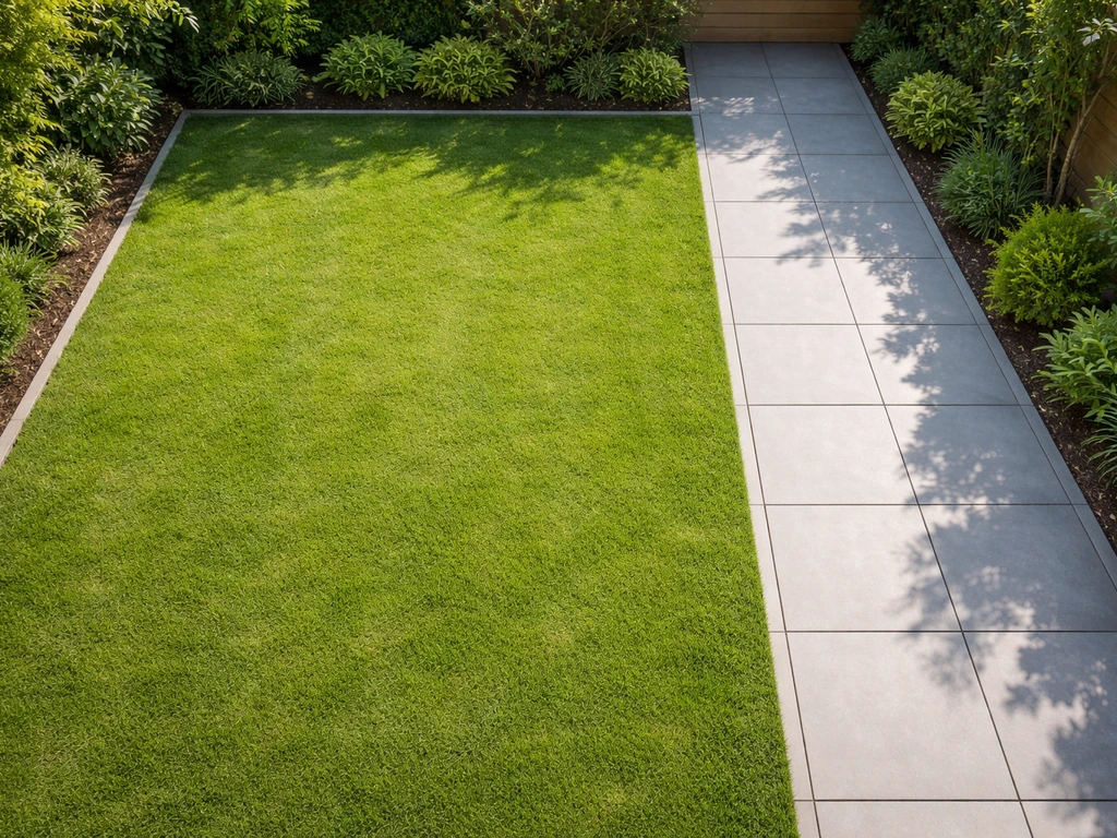Kleine tuin met gras en tegels: plan, aanleg en onderhoud