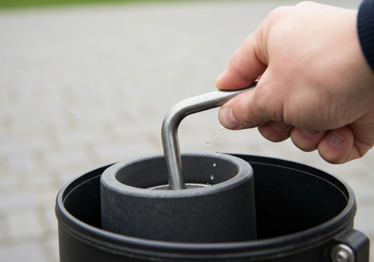 Grondanker wordt recht ingeslagen in zware kleigrond, met zicht op stevige verankering